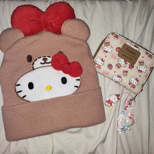 Hello Kitty Beanie and Loungefly Wallet